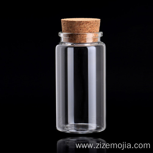 Clear glass wishing bottle with cork